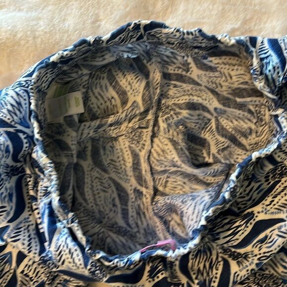 Lilly Pulitzer Mermaid Tail 100% Linen Pants Bal Harbor Size XS Blue White - Picture 11 of 13